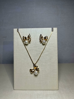 Conjunto Laço com Pérola - comprar online