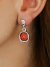 PENDIENTES CRISTAL PLATA CORAL 10 MM - comprar online