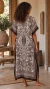 Vestido Kaftan Longo Feminino Estampado Étnico Boho Chic - ENCANTAR