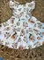 Vestido Infantil Estampado Flor Marrom em Tricoline