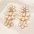 Brincos de flor de pérolas de imitação francesa design retrô brincos exagera na internet
