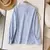 Elegância Despojada à Francesa: Camisa Listrada de Linho Puro Azul Confortável - loja online