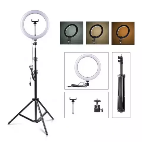 kit tripé Luz leds circular vídeos profissionais