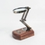 Lupa metal antiguo con base bronce y madera