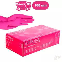 Luva Nitrilica Rosa Pink 100 unidades - GRUPO MILLION