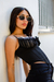Corset Top Blanco y Negro - MIC