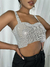 Top Metal Con Strass Diamante