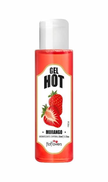 Gel Hot Aromatizante Morango 35Ml Hot Flowers