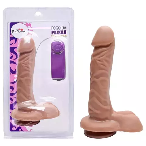 Pênis Vibrador Controle Externo 19 X 4,5Cm Hot Flowers - comprar online
