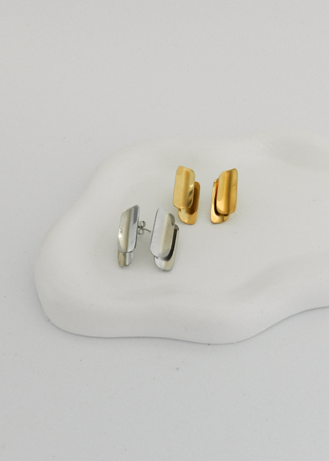 Brinco Chapa Dupla Arqueada Aço Inoxidável - comprar online