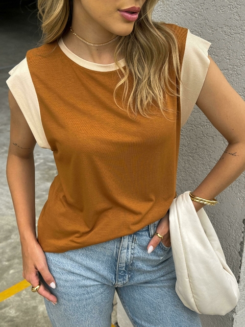 Blusa Ombreira Bicolor (Caramelo & Nude)
