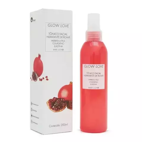 Glow Love Tônico Facial Hidratante Romã - Max Love 200ml