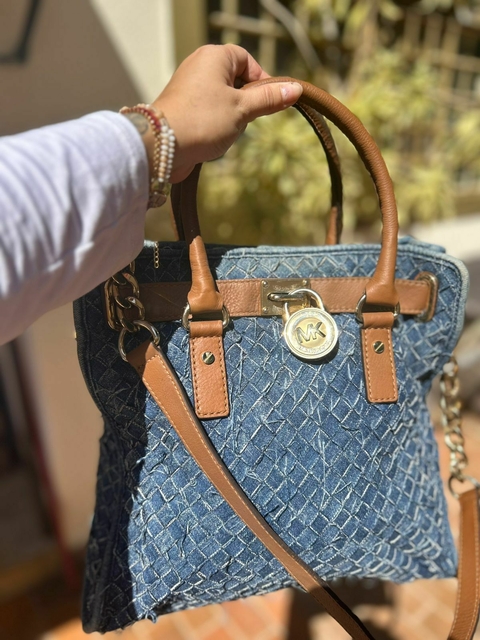 Bolsa com alça Michael Kors Hamilton Trançado Jeans - comprar online