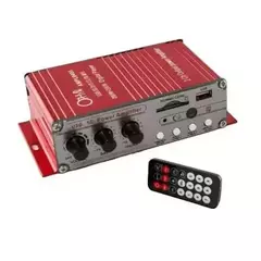 AMPLIFICADOR PARA MOTO 12VOLTS 2 CANALES 100 PMPO AMPL0405 USB/SD MP3 AUTO PLAY CONTROL REMOTO 400W - comprar online