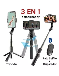 Gimbal Estabilizador de 1eje para celulares Q08 palo selfie con trípode shoooter - comprar online