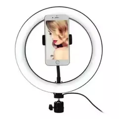 FLASH ARO LED 26CM 2.10MTS REGULADOR INTENSIDAD CALIDO FRIO CELULAR SELFIE sin tripode - comprar online