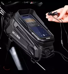 Bolso ALFORJA Porta celular bicicleta Impermeable carcasa rígida dura touch - comprar online