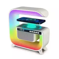 PARLANTE DE DISEÑO LED CARGA INALAMBRICA ALARMA LUZ AMANECER - comprar online