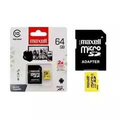 MEMORIA MICRO SD 64GB MAXELL C/ ADAPTADOR CLASE 10 - comprar online