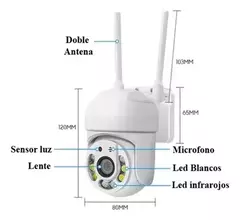CAMARA SEGURIDAD IP WIFI EXTERIOR Lente 3.6mm 2560×1440 INFRARROJO con fuente en internet