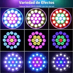 Venetian VT-M1915Rcabeza móvil wash19 LEDs RGBW de 15W y una tira LED adicional de 66x0.2W RGB - TXHOUSE