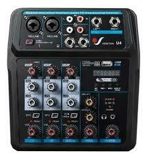 Venetian U4 Consola Mixer 4 Canales Con Interface Usb Mp3 - comprar online