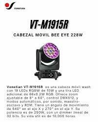 Venetian VT-M1915R: Cabezal Móvil Wash con 19 LEDs RGBW y Tira LED RGB para Iluminación Profesional 120W - comprar online