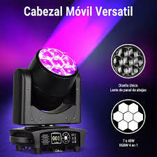 Venetian VT-M0740 es un cabezal móvil LED de 7 LEDs RGBW de 40W, con zoom ajustable y varios modos de control - TXHOUSE