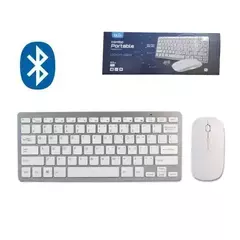 TECLADO Y MOUSE WIRELLES INALÁMBRICO RECARGABLE BLUETOOTH SLIM PORTABLE TECLADO RECARGABLE USB TIPO C INT.CO Y MOUSE A PILAS PLATEADO - comprar online