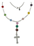 Denario Acero Blanco Cruz Cristal Multicolor Para Regalo
