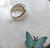 Anillo Acero Blanco Cabuchón Pulido Listo Para Regalo - Modernajoyeria