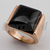 Anillo Hombre Acero Rose Cardinal Piedra Negra Para Regalo