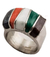 Anillo Acero Facetado Resina Color Cardinal Para Regalo