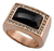 Anillo Unisex Acero Rose Cardinal Piedra Negra Para Regalo