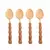Conjunto 4 Colheres para Mesa de Aço Inox com Cabo de Bambu Natural Dourado - comprar online