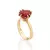Anel Rommanel Solitário Banhado A Ouro 18K com Cristal Vermelho - comprar online