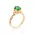 Anel Rommanel Solitário Cristal Verde Aro Corrente Feminino Banhado a Ouro 18k - comprar online