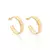 Brinco Rommanel Meia Argola Alto Relevo Banhado a Ouro 18k - comprar online