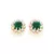 Brinco Rommanel Flor com Cristal Verde Banho Ouro 18k Feminino - comprar online