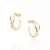 Brinco Rommanel Meia Argola Ondulado Feminino Banhado a Ouro 18k