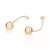 Brinco Palito com Esferas Banhado a Ouro 18k Feminino - comprar online