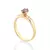Anel Solitário Formatura Cristal Roxo Banhado a Ouro 18k Feminino - Márcia Semijoias