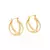Brinco Rommanel Vazado Detalhes Argola Dupla Feminino Banho Ouro 18k