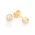 Brinco Rommanel com Cristais Brancos Solitário Feminino Banho Ouro - comprar online