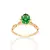 Anel Rommanel Solitário Cristal Verde Aro Corrente Feminino Banhado a Ouro 18k na internet