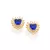 Brinco Rommanel Coração Azul Zircônia Banhado a Ouro 18k Feminino - comprar online