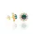 Brinco Rommanel Flor com Cristal Verde Banho Ouro 18k Feminino na internet