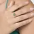 Anel Rommanel Solitário Cristal Verde Aro Corrente Feminino Banhado a Ouro 18k - Márcia Semijoias