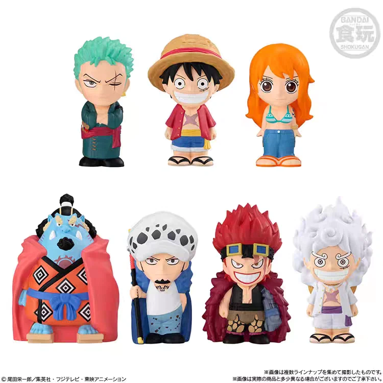 Kit 8 Miniaturas Chibi de One Piece com Luffy, Zoro, Nami, Law e mais