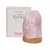 LUMINÁRIA EM QUARTZO ROSA GRANDE COM LUZ BRANCA PEDRA NATURAL - PeerShopp